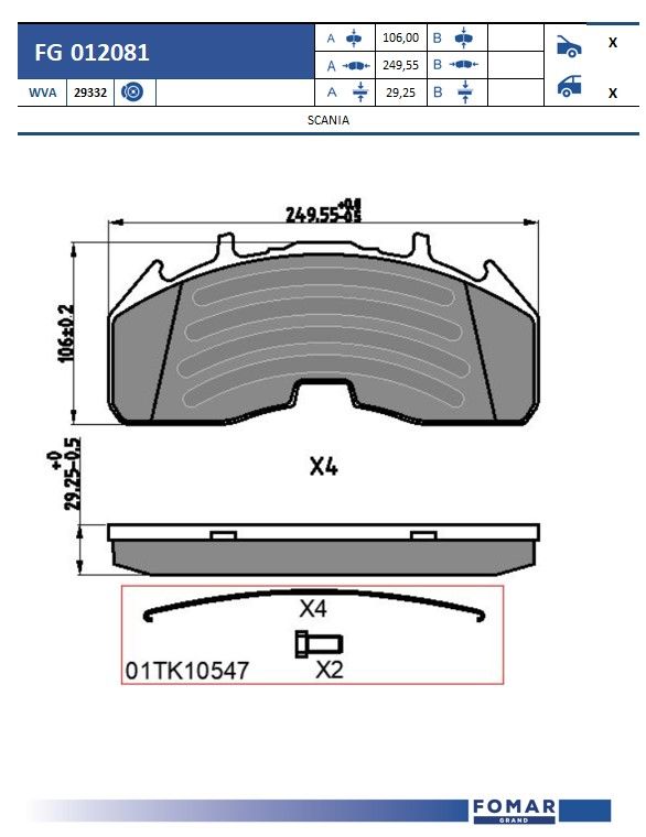 Set placute frana,frana disc FG 012081 FOMAR Friction